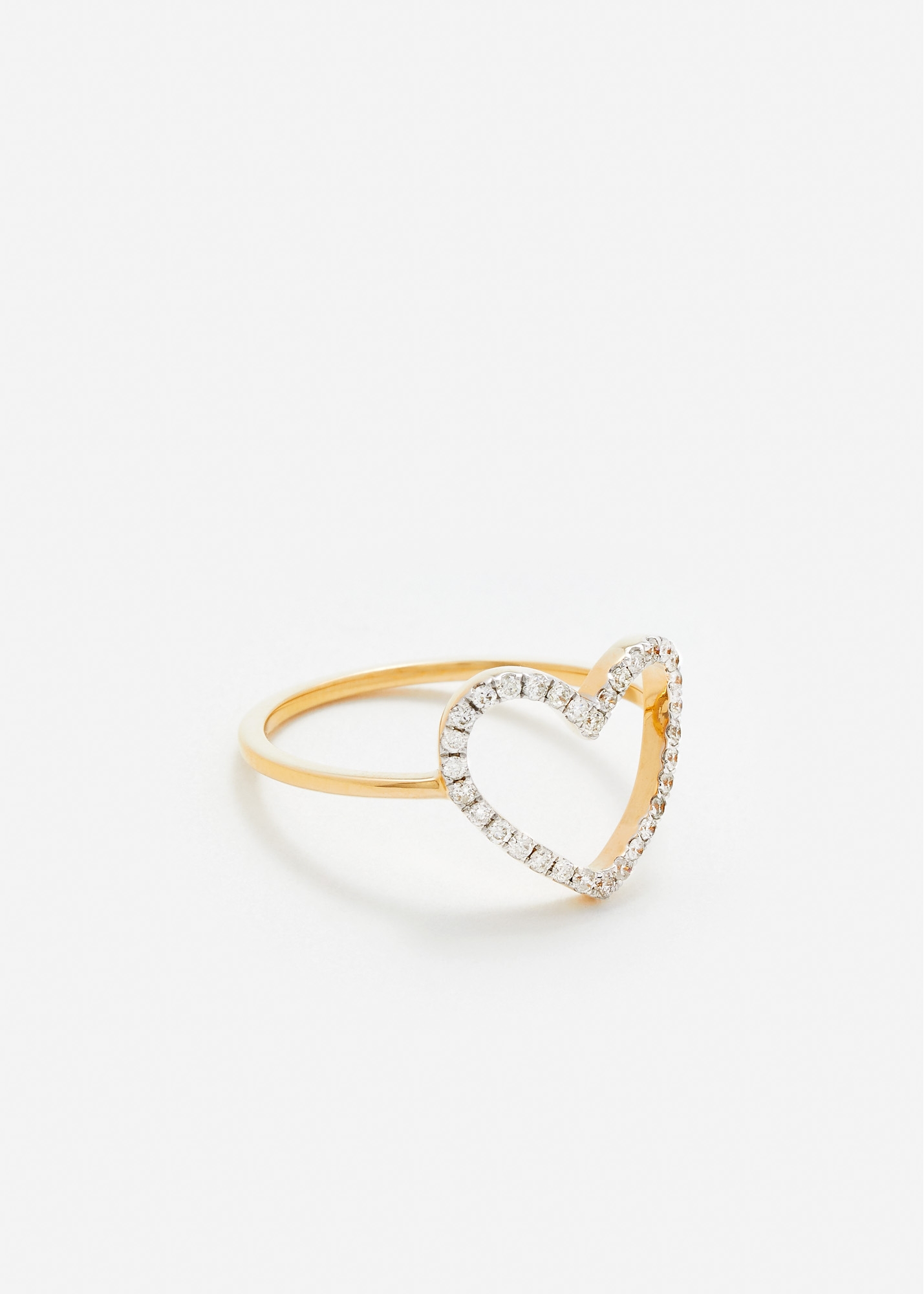 BAGUE PETIT COEUR DIAMANTS OR JAUNE