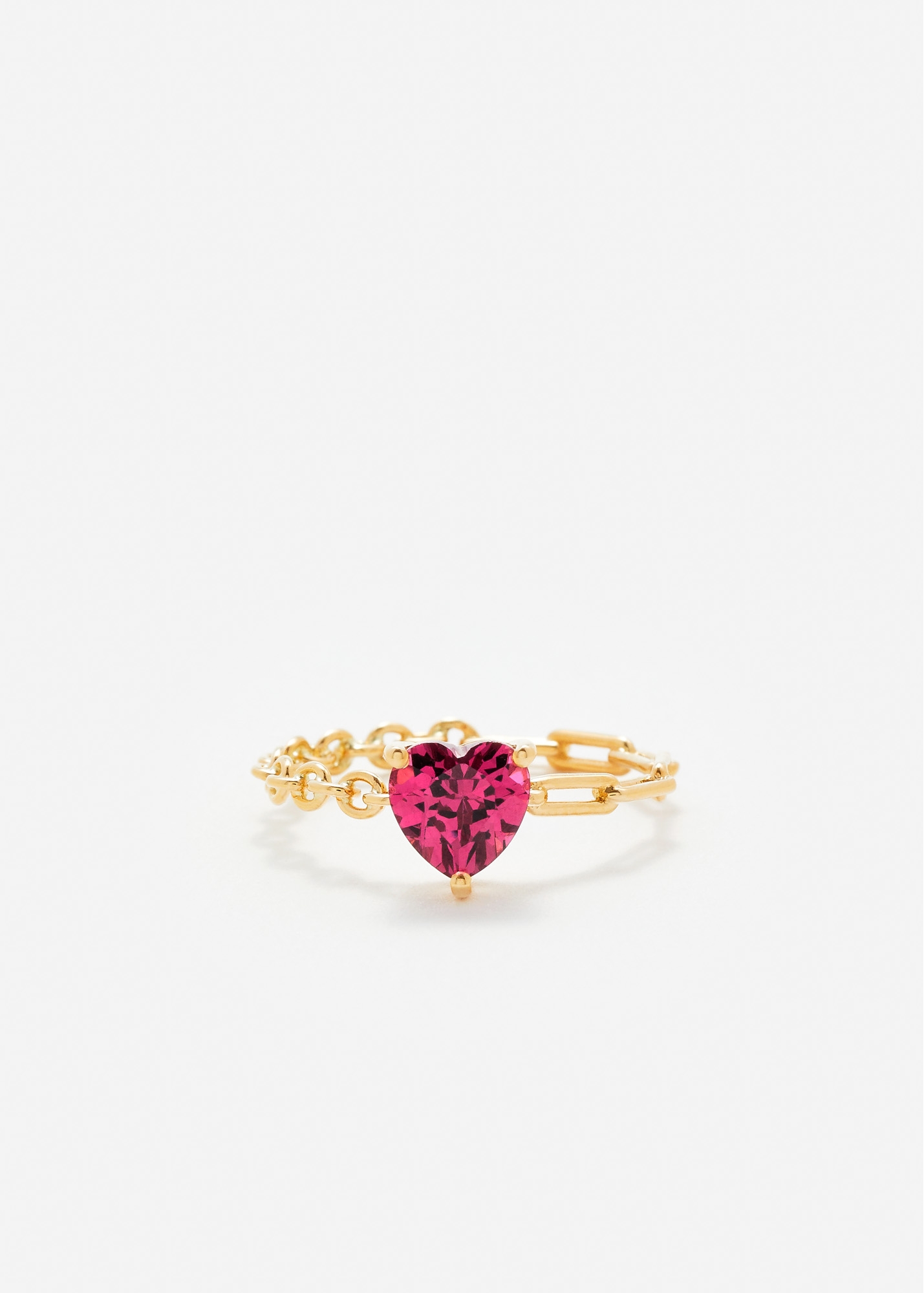 BAGUE SOLITAIRE COEUR OR JAUNE