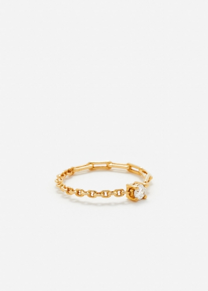 BAGUE SOLITAIRE DIAMANT ROND PM OR JAUNE