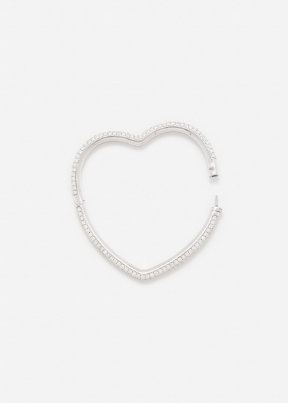 BRACELET JONC COEUR FULL DIAMANTS GM OR BLANC