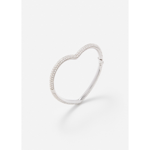 Bracelet Manchette Cœur En Métal Doré Avec Strass - Diamètre 60mm, Zircon, Neuf Avec étiquettes