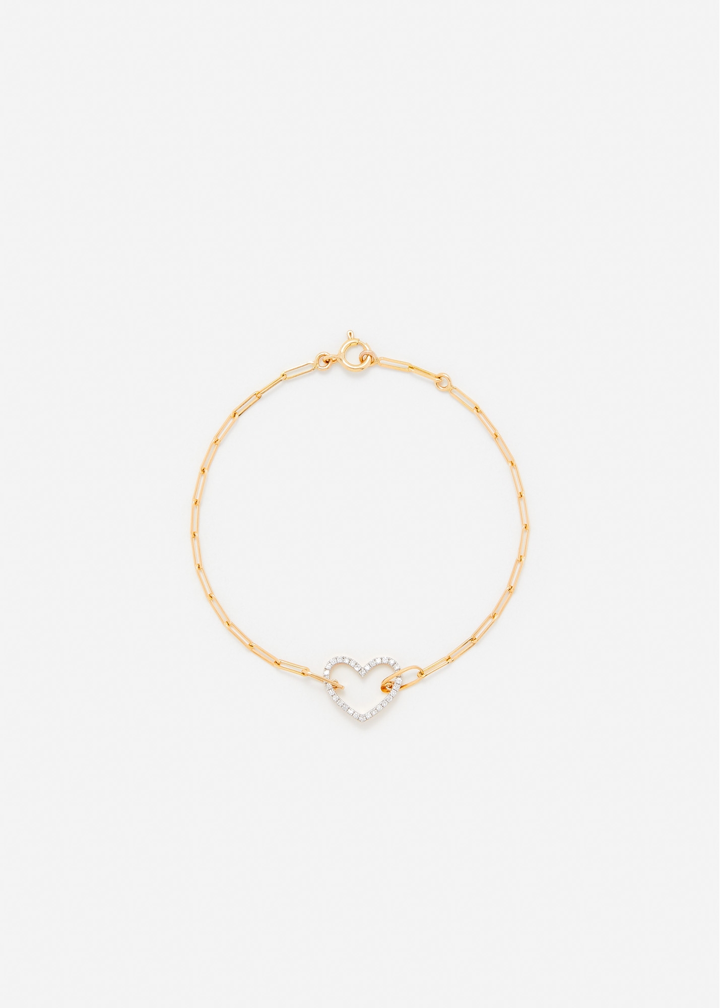 BRACELET PETIT COEUR DIAMANTS OR JAUNE