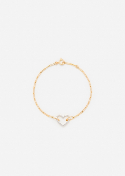 BRACELET PETIT COEUR DIAMANTS OR JAUNE