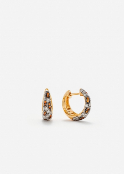 PAIRE DE CRÉOLES LÉOPARD PM DIAMANTS OR JAUNE