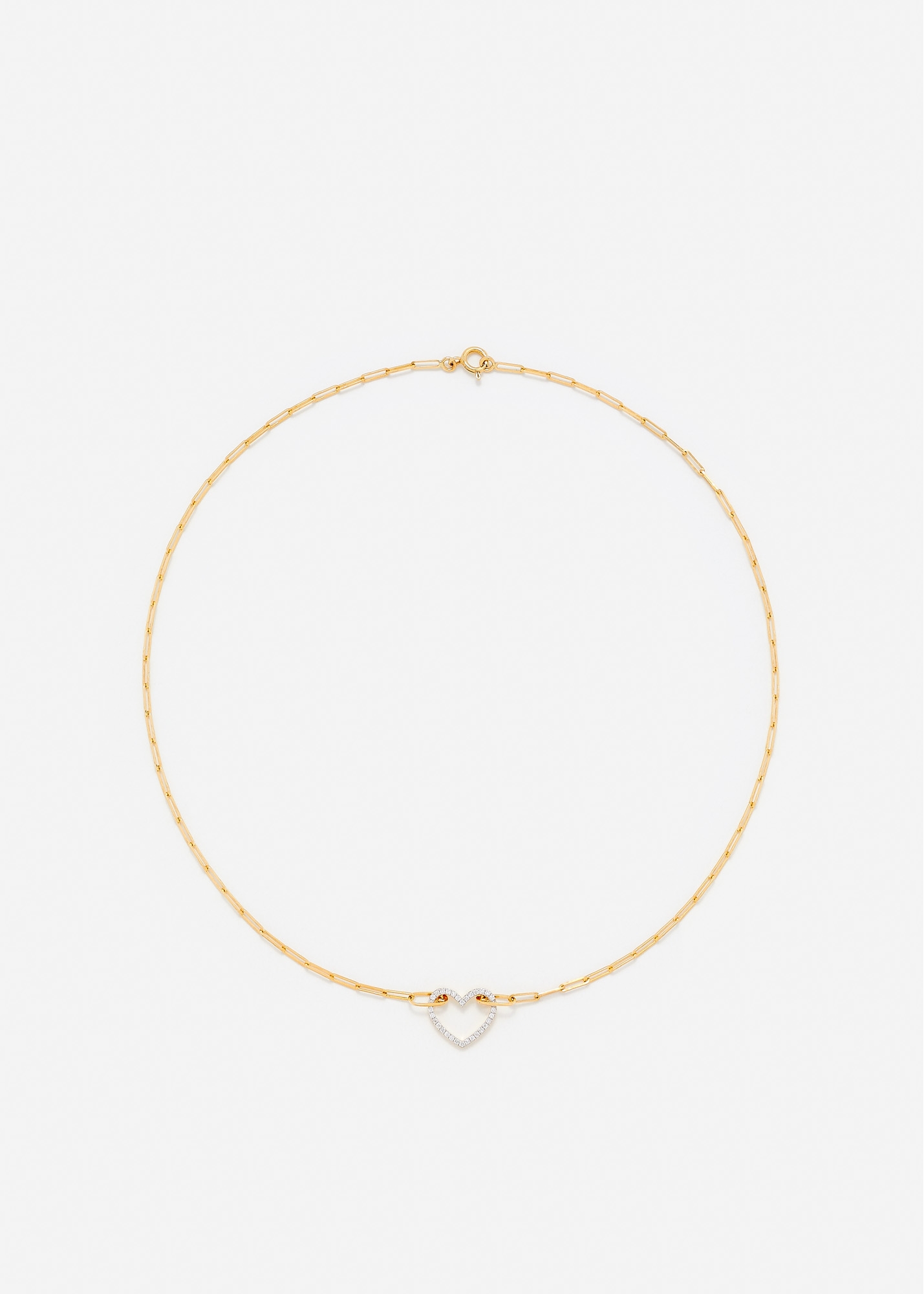 COLLIER PETIT COEUR DIAMANTS OR JAUNE