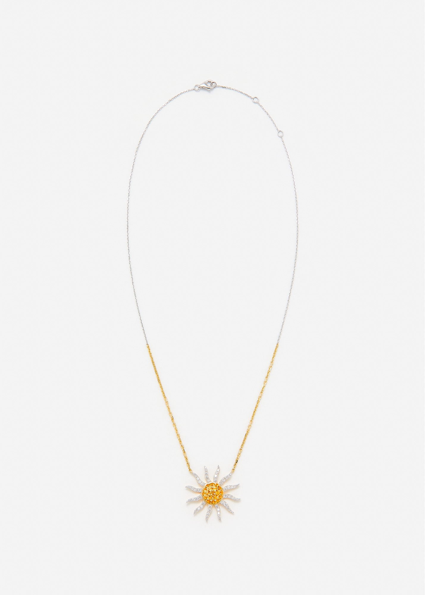 COLLIER SOLEIL DIAMANTS CITRINES 2 ORS