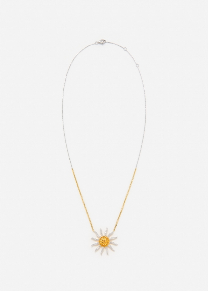 COLLIER SOLEIL DIAMANTS CITRINES 2 ORS