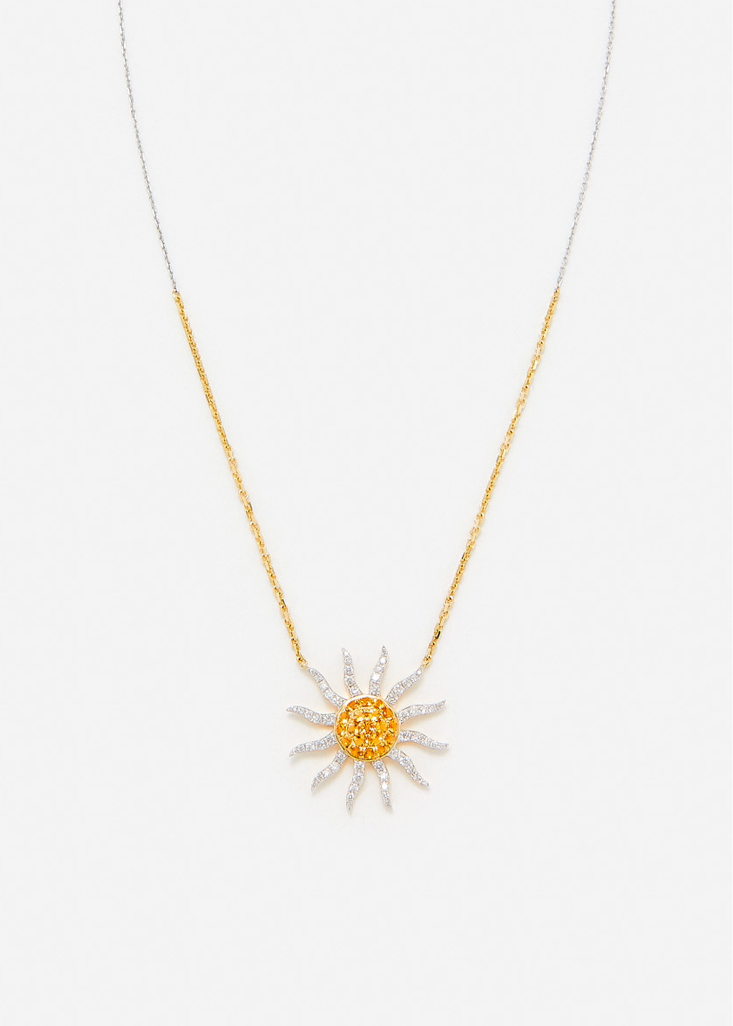COLLIER SOLEIL DIAMANTS CITRINES 2 ORS