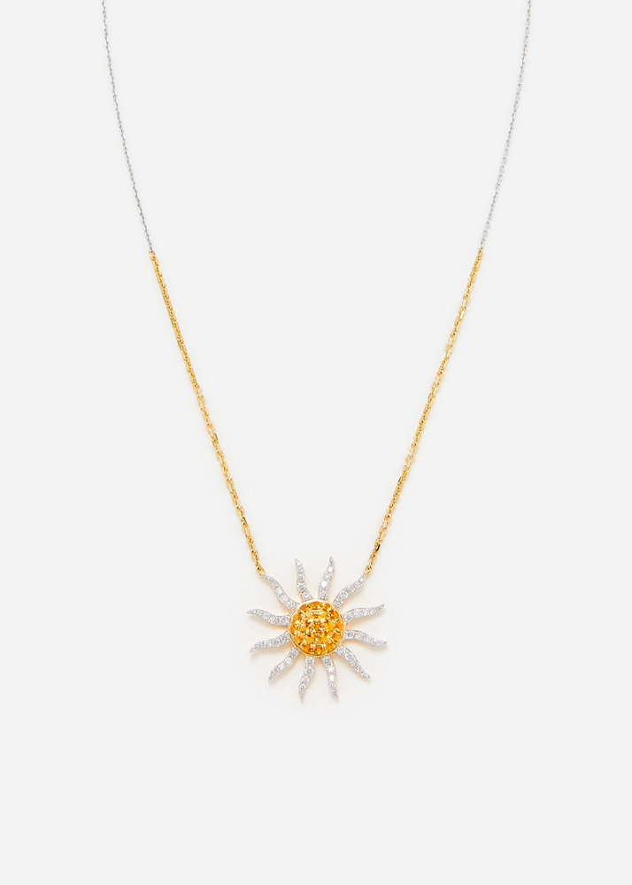 COLLIER SOLEIL DIAMANTS CITRINES 2 ORS