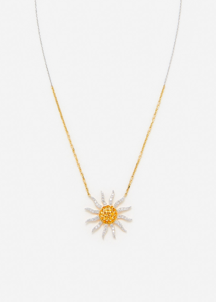 COLLIER SOLEIL DIAMANTS CITRINES 2 ORS