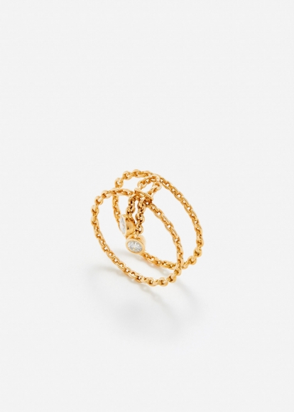 BAGUE DOUBLE NOEUD OR JAUNE