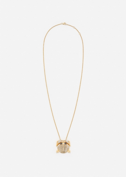 PENDENTIF CRABE COQUILLAGE GOLD OR JAUNE