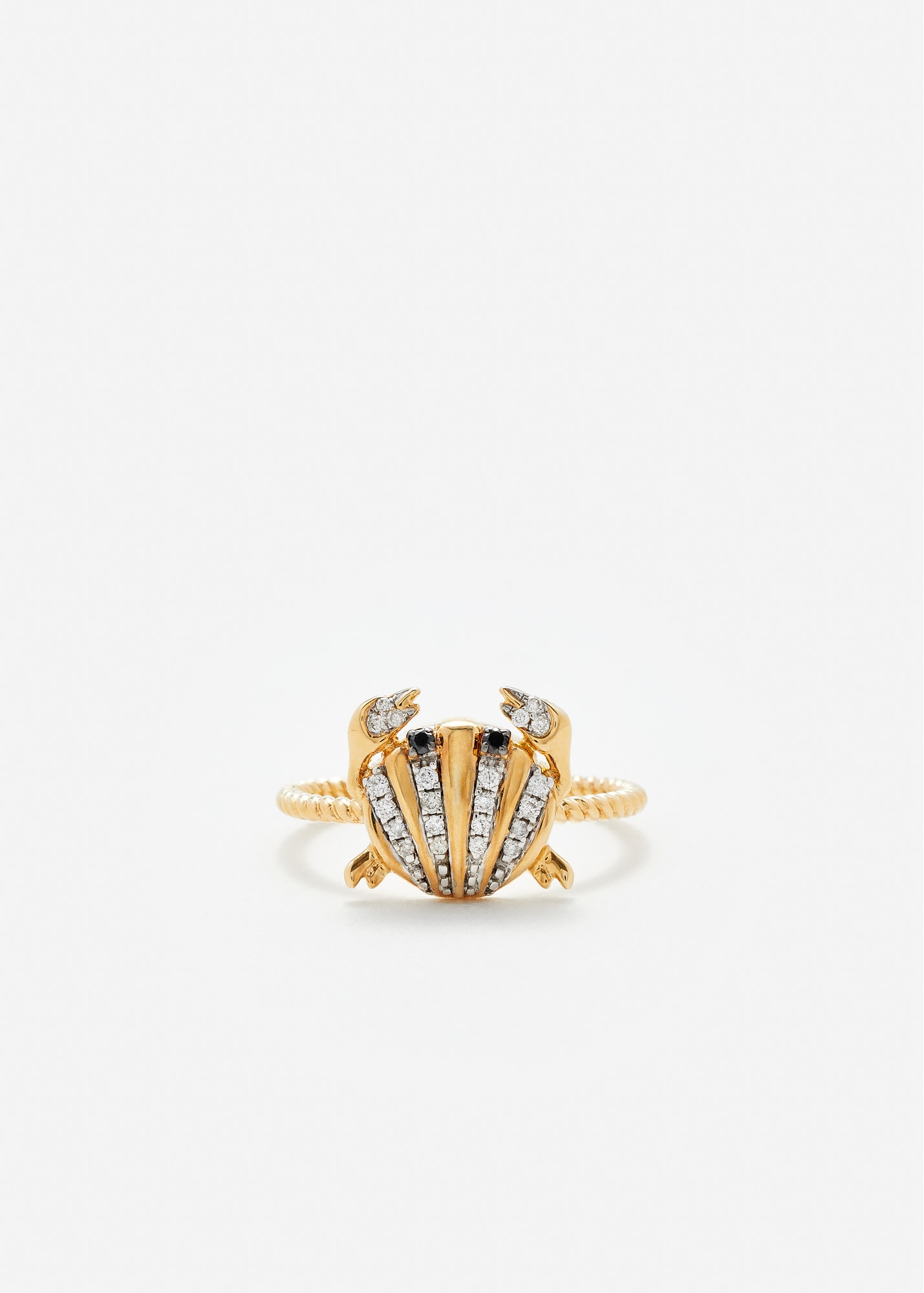 MINI BAGUE CRABE COQUILLAGE GOLD OR JAUNE