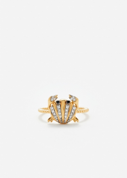 MINI BAGUE CRABE COQUILLAGE GOLD OR JAUNE