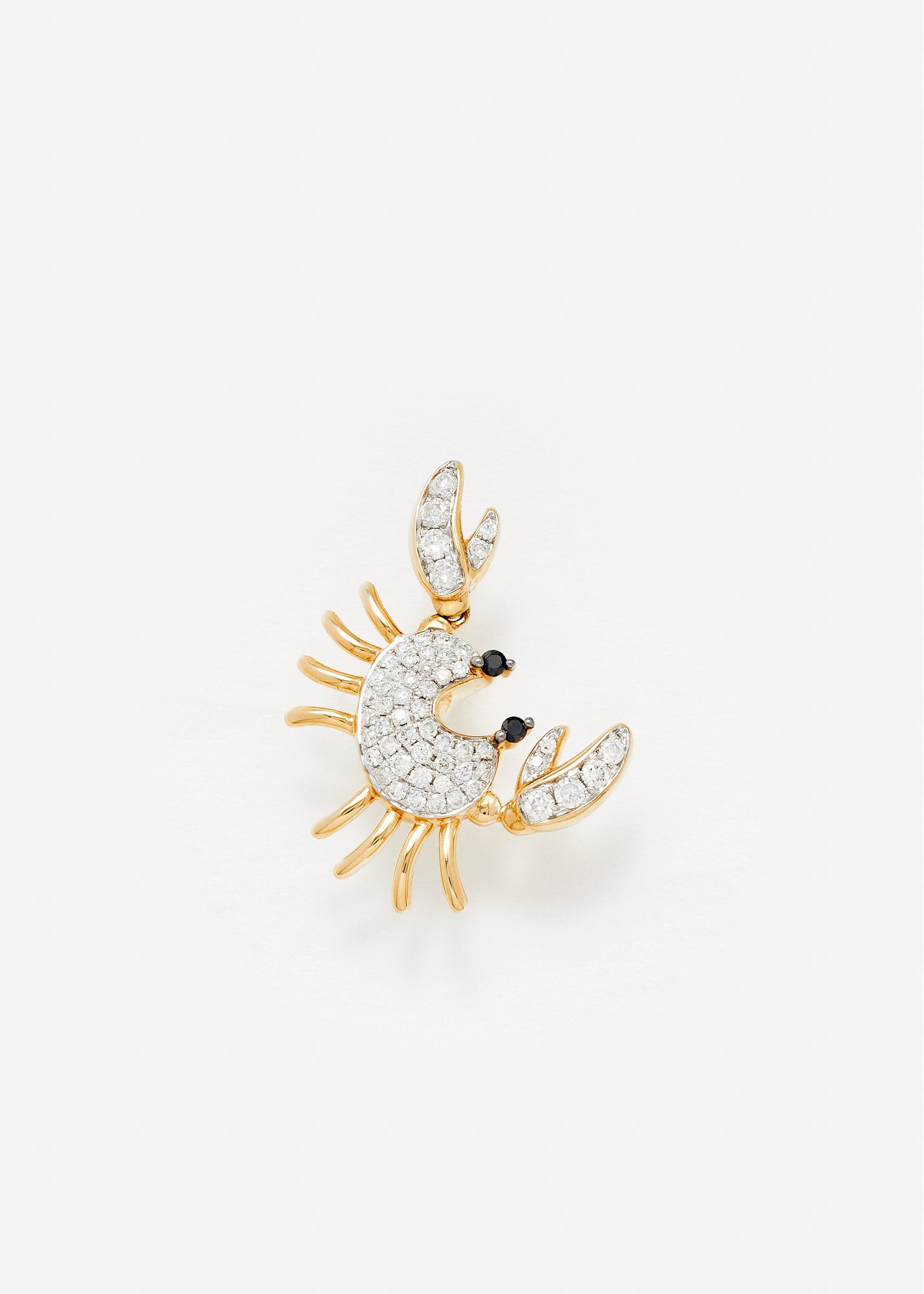 BOUCLE D'OREILLE CRUSTACÉ DIAMANTS OR JAUNE
