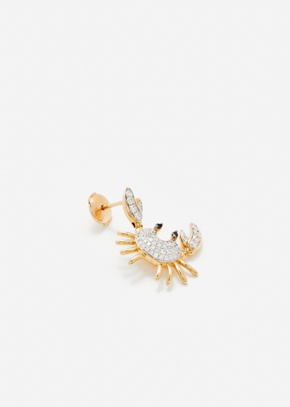 BOUCLE D'OREILLE CRUSTACÉ DIAMANTS OR JAUNE