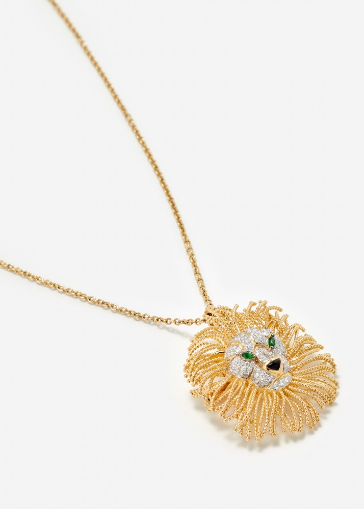 PENDENTIF BROCHE LION D’OR OR JAUNE