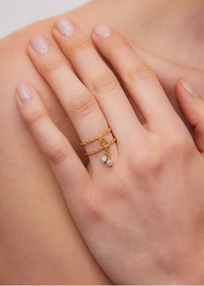 BAGUE DOUBLE NOEUD OR JAUNE