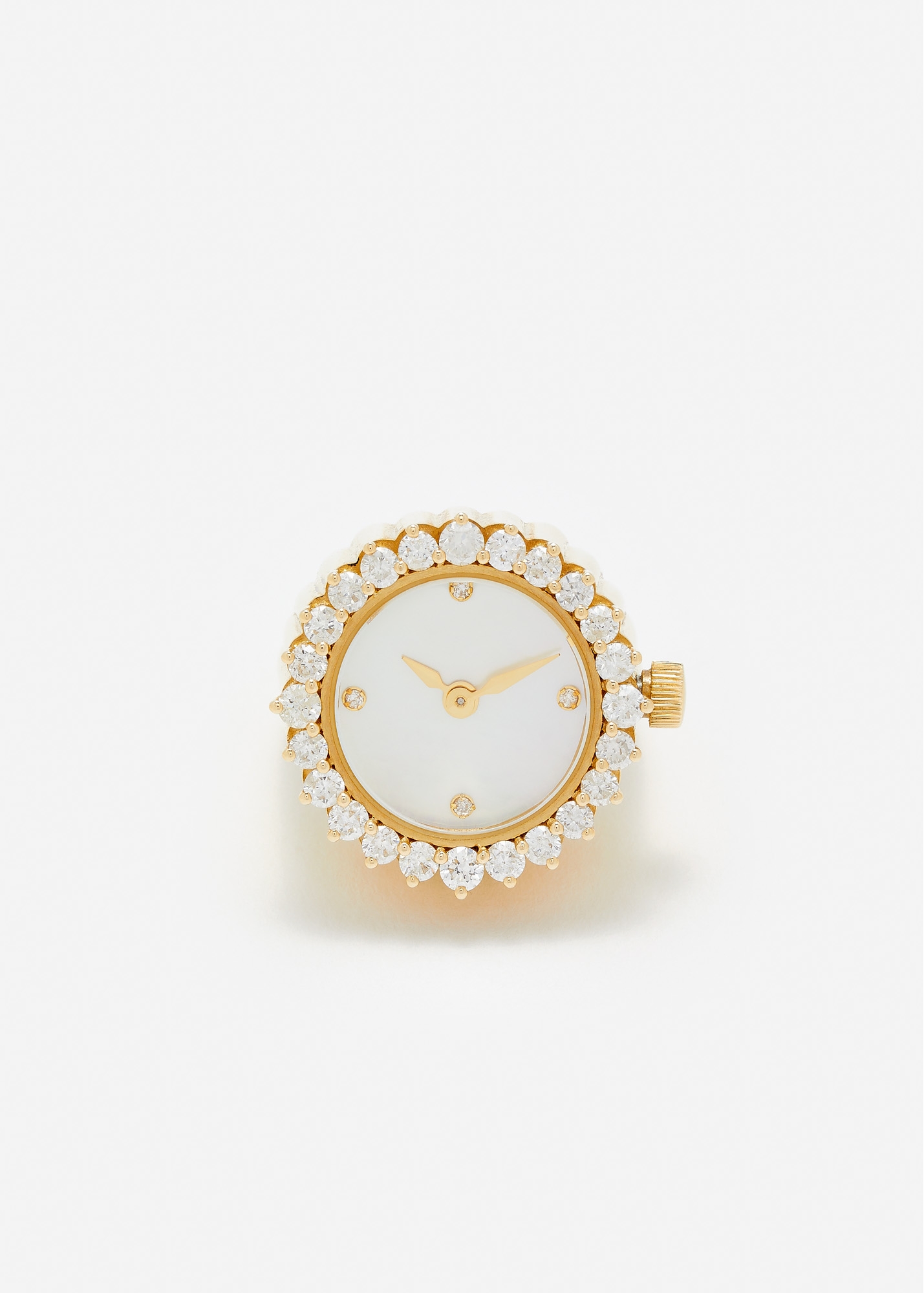BAGUE MONTRE L'HORLOGE DIAMANTS OR JAUNE
