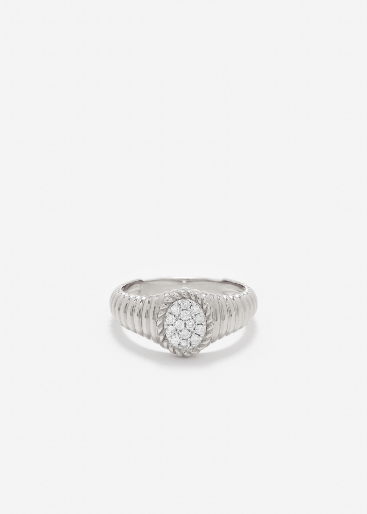 BABY CHEVALIÈRE OVALE BERLINGOT DIAMANTS OR BLANC