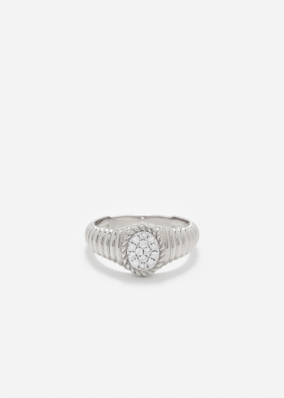 BABY CHEVALIÈRE OVALE BERLINGOT DIAMANTS OR BLANC