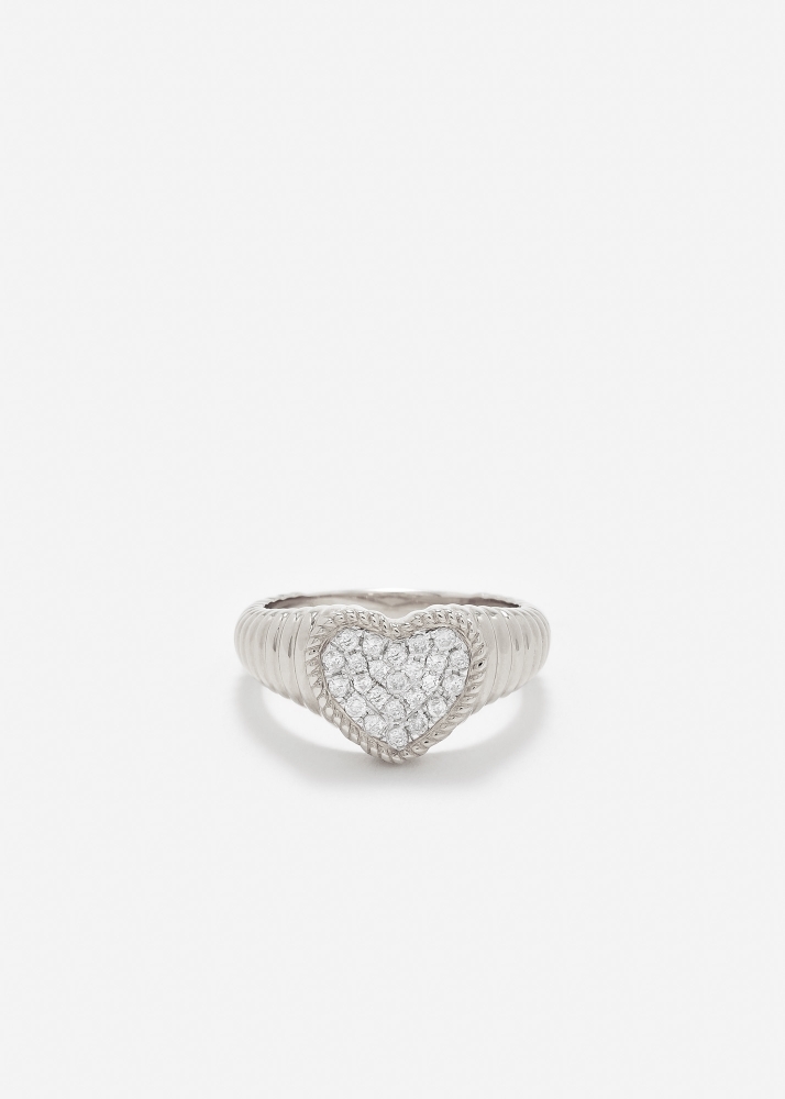 BABY CHEVALIÈRE COEUR BERLINGOT DIAMANTS OR BLANC