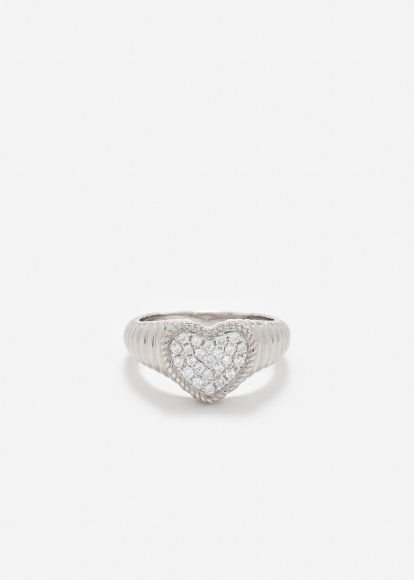 BABY CHEVALIÈRE COEUR BERLINGOT DIAMANTS OR BLANC