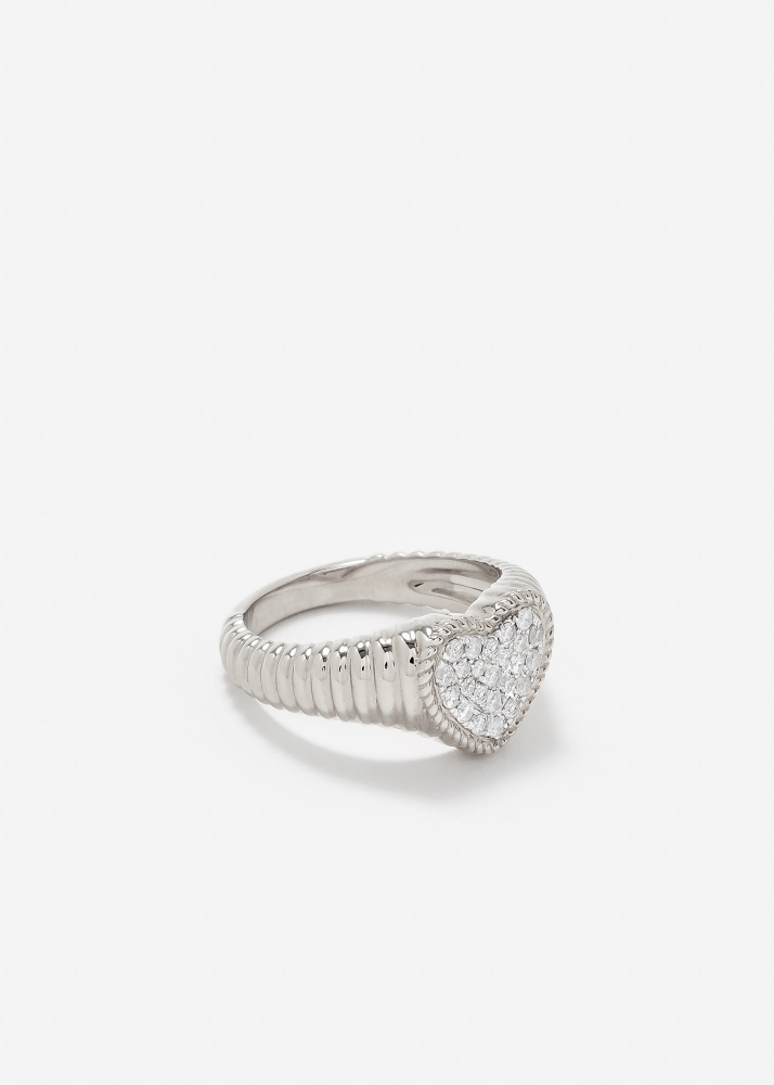 BABY CHEVALIÈRE COEUR BERLINGOT DIAMANTS OR BLANC