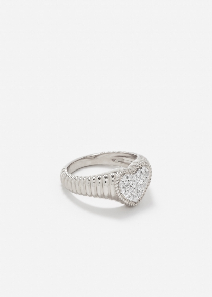 BABY CHEVALIÈRE COEUR BERLINGOT DIAMANTS OR BLANC