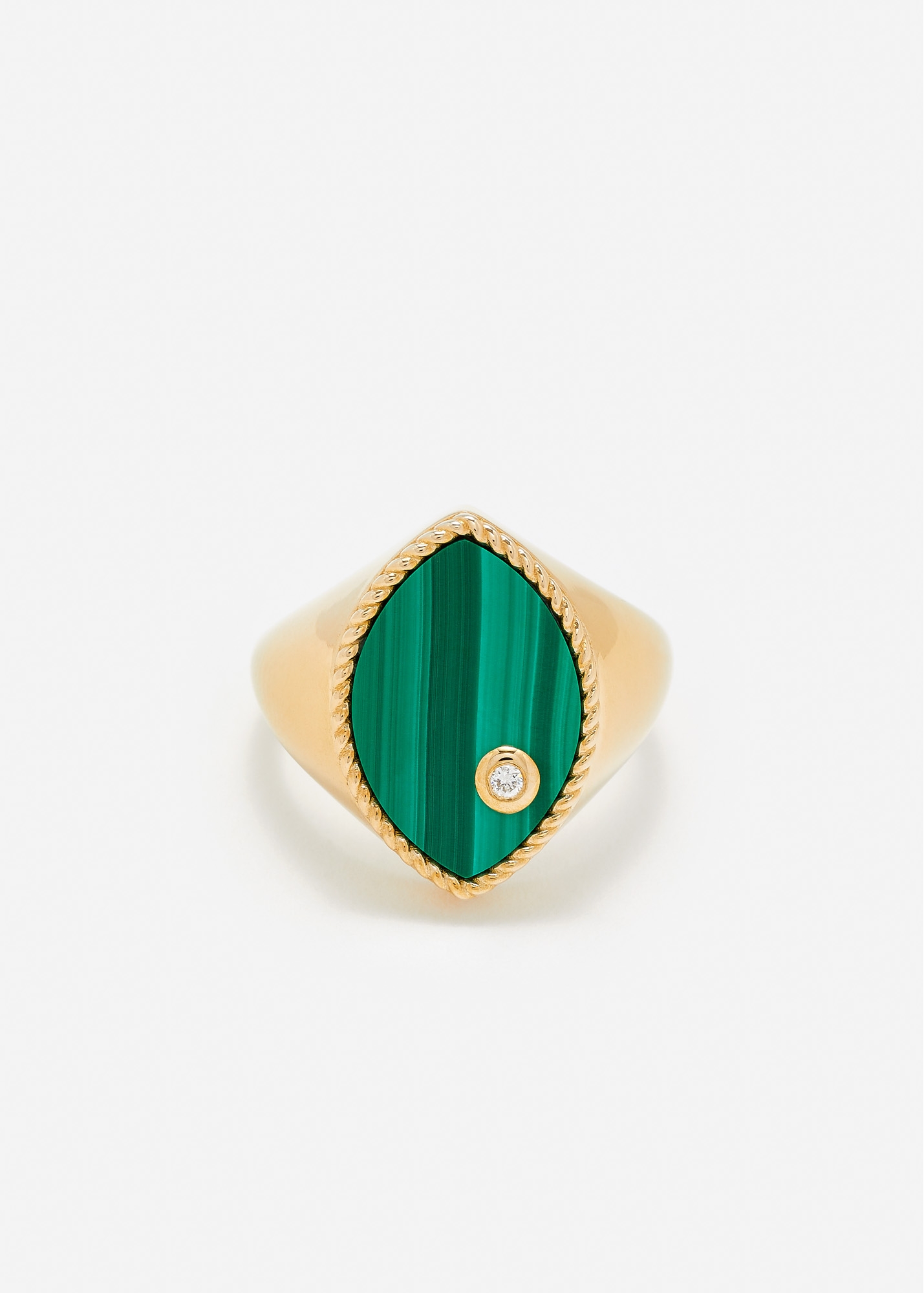 CHEVALIÈRE MARQUISE MALACHITE OR JAUNE