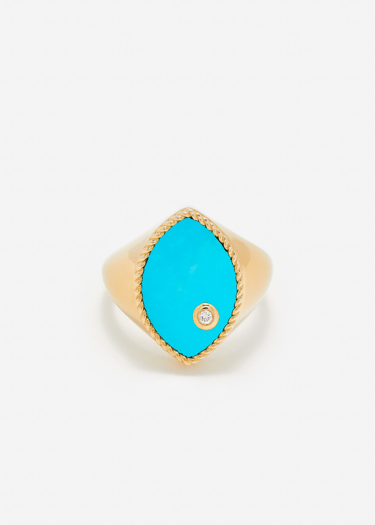 CHEVALIÈRE MARQUISE TURQUOISE OR JAUNE
