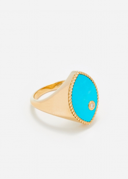 CHEVALIÈRE MARQUISE TURQUOISE OR JAUNE