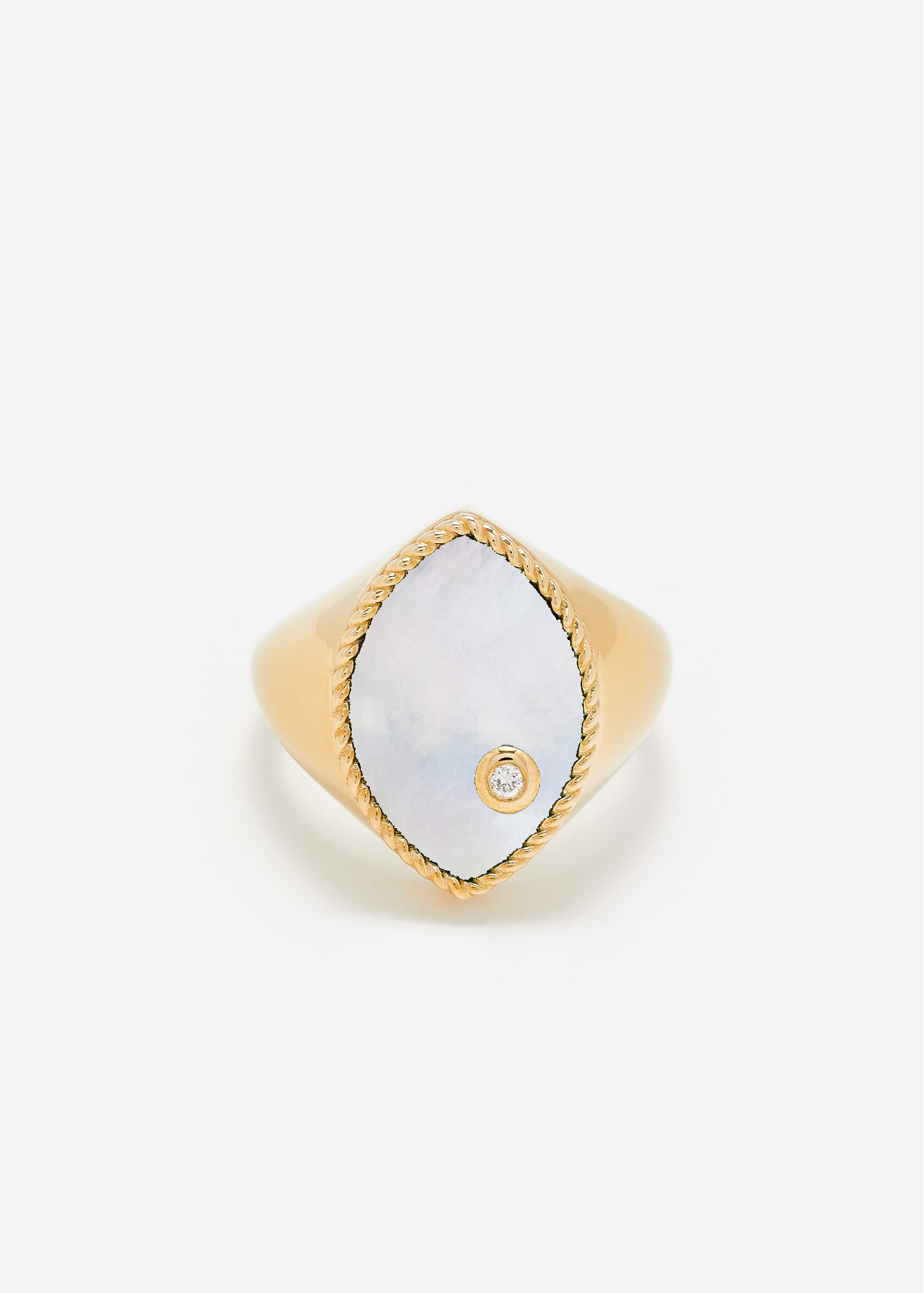 CHEVALIÈRE MARQUISE NACRE OR JAUNE