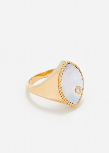 CHEVALIÈRE MARQUISE NACRE OR JAUNE