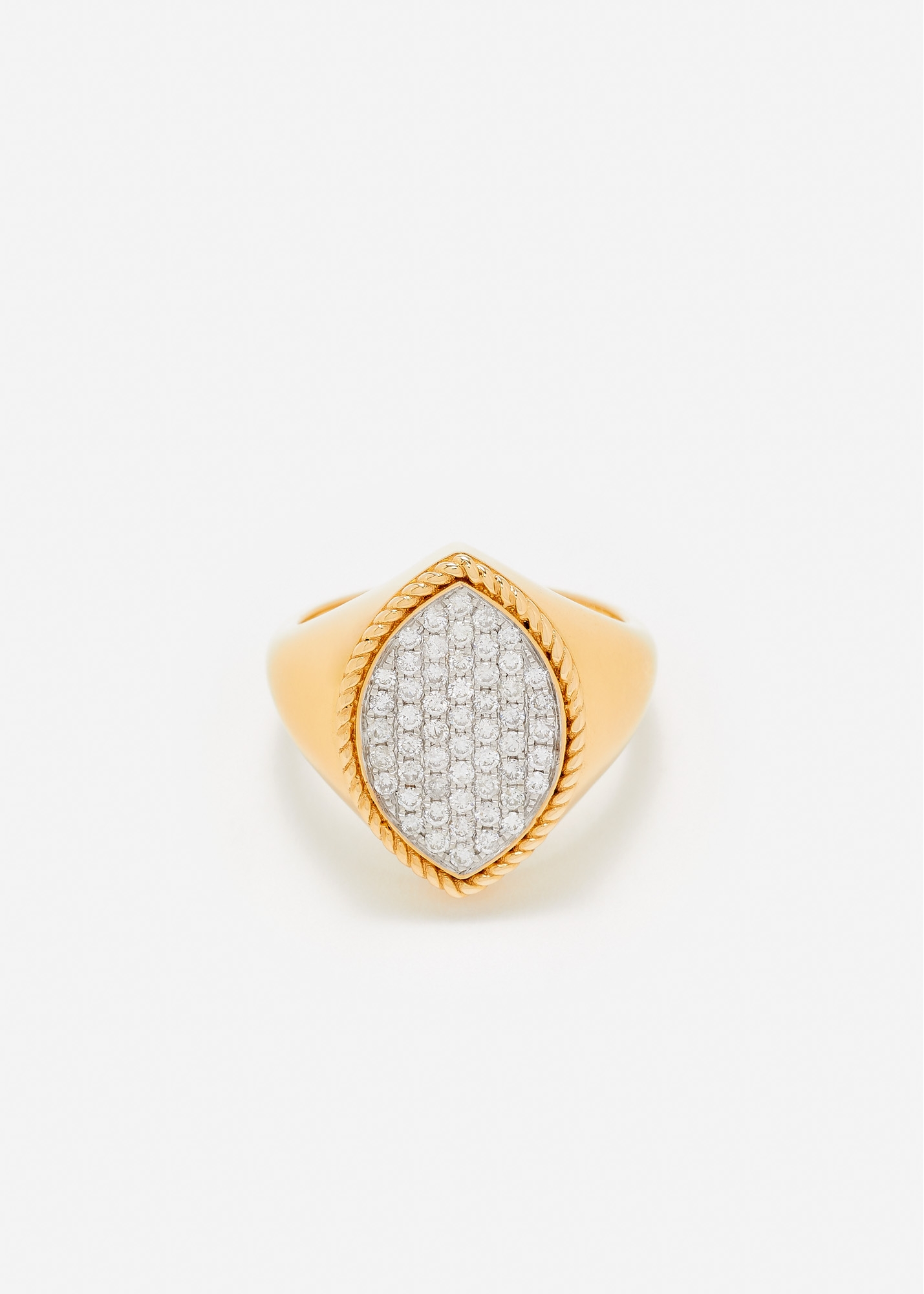 CHEVALIÈRE MARQUISE DIAMANTS OR JAUNE