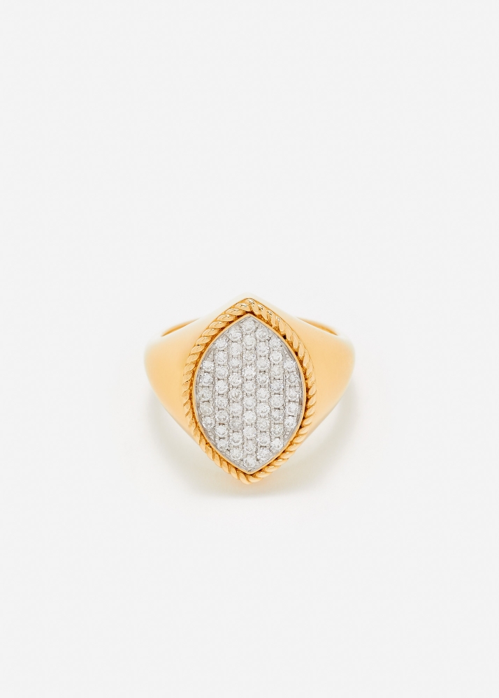 CHEVALIÈRE MARQUISE DIAMANTS OR JAUNE