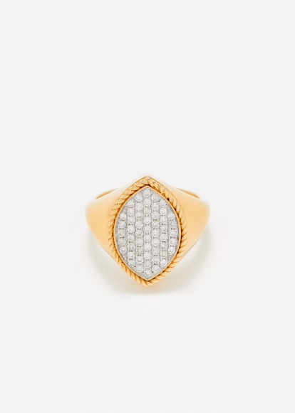 CHEVALIÈRE MARQUISE DIAMANTS OR JAUNE