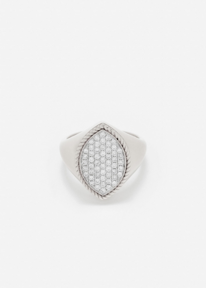 CHEVALIÈRE MARQUISE DIAMANTS OR BLANC