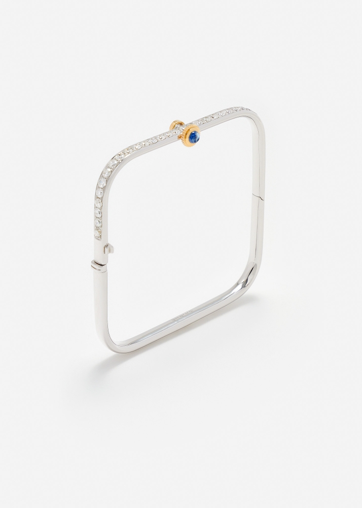 BRACELET JONC GOUSSET DIAMANTS OR BLANC