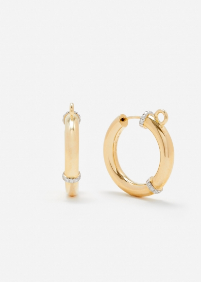 PAIRE DE CRÉOLES MOUSQUETON GOLD OR JAUNE