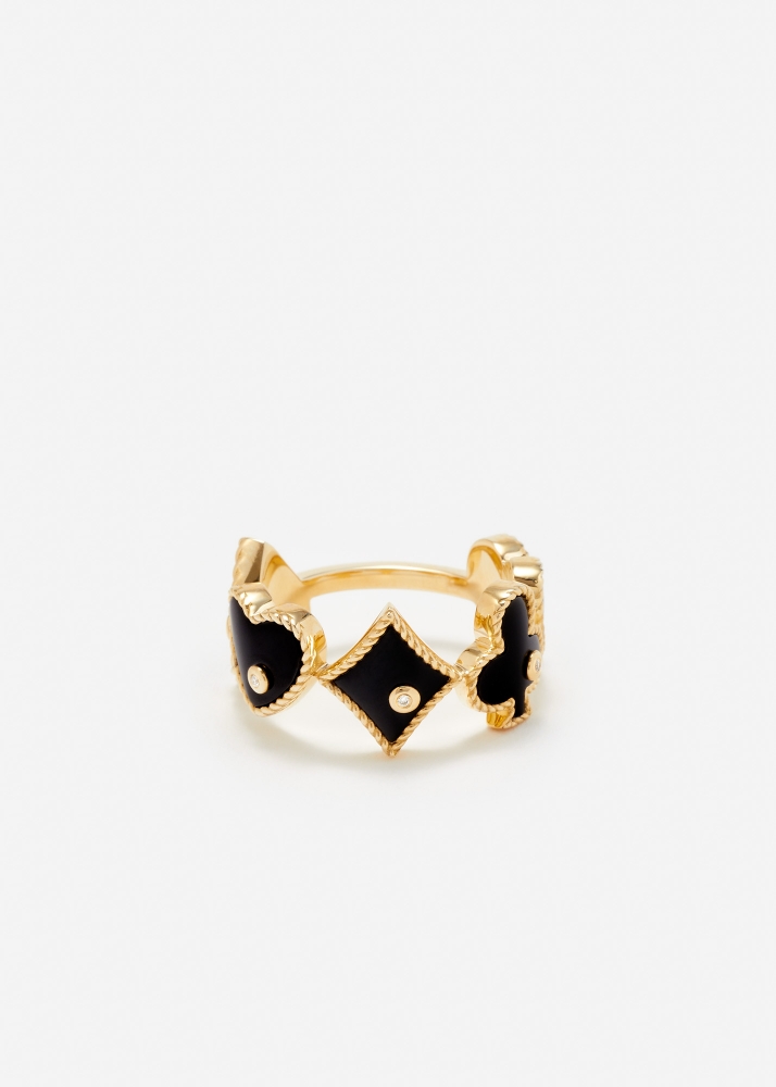 BAGUE CASINO ONYX OR JAUNE