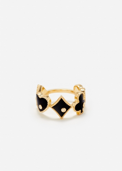 BAGUE CASINO ONYX OR JAUNE