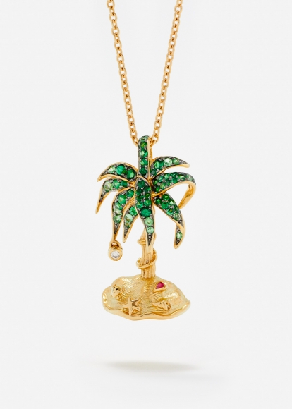 PENDENTIF PARADISE ISLAND PM OR JAUNE