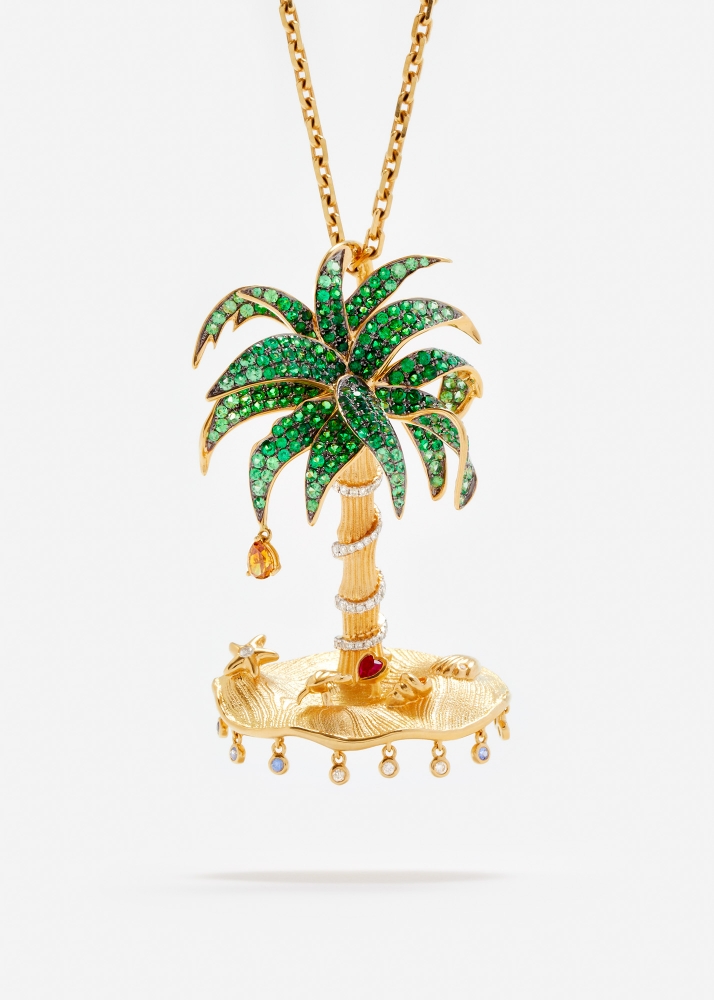PENDENTIF PARADISE ISLAND GM OR JAUNE