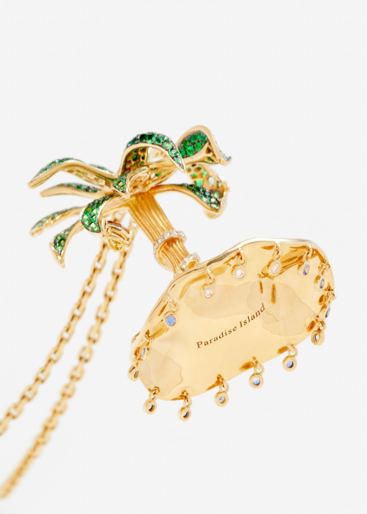 PENDENTIF PARADISE ISLAND GM OR JAUNE