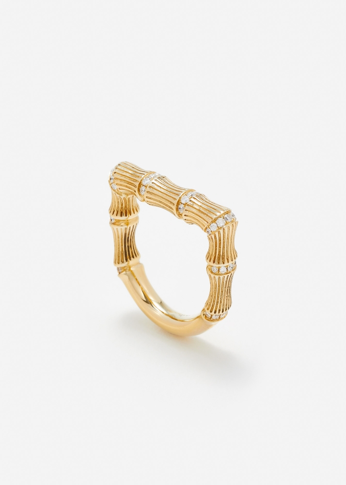 BAGUE BAMBOU OR JAUNE