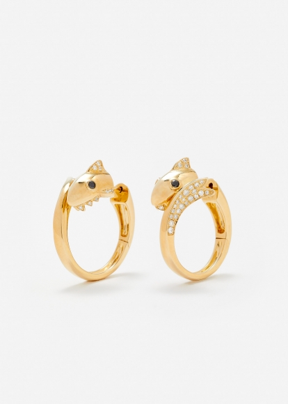 PAIRE DE CRÉOLES REQUIN GM OR JAUNE