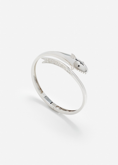 BRACELET JONC REQUIN OR BLANC