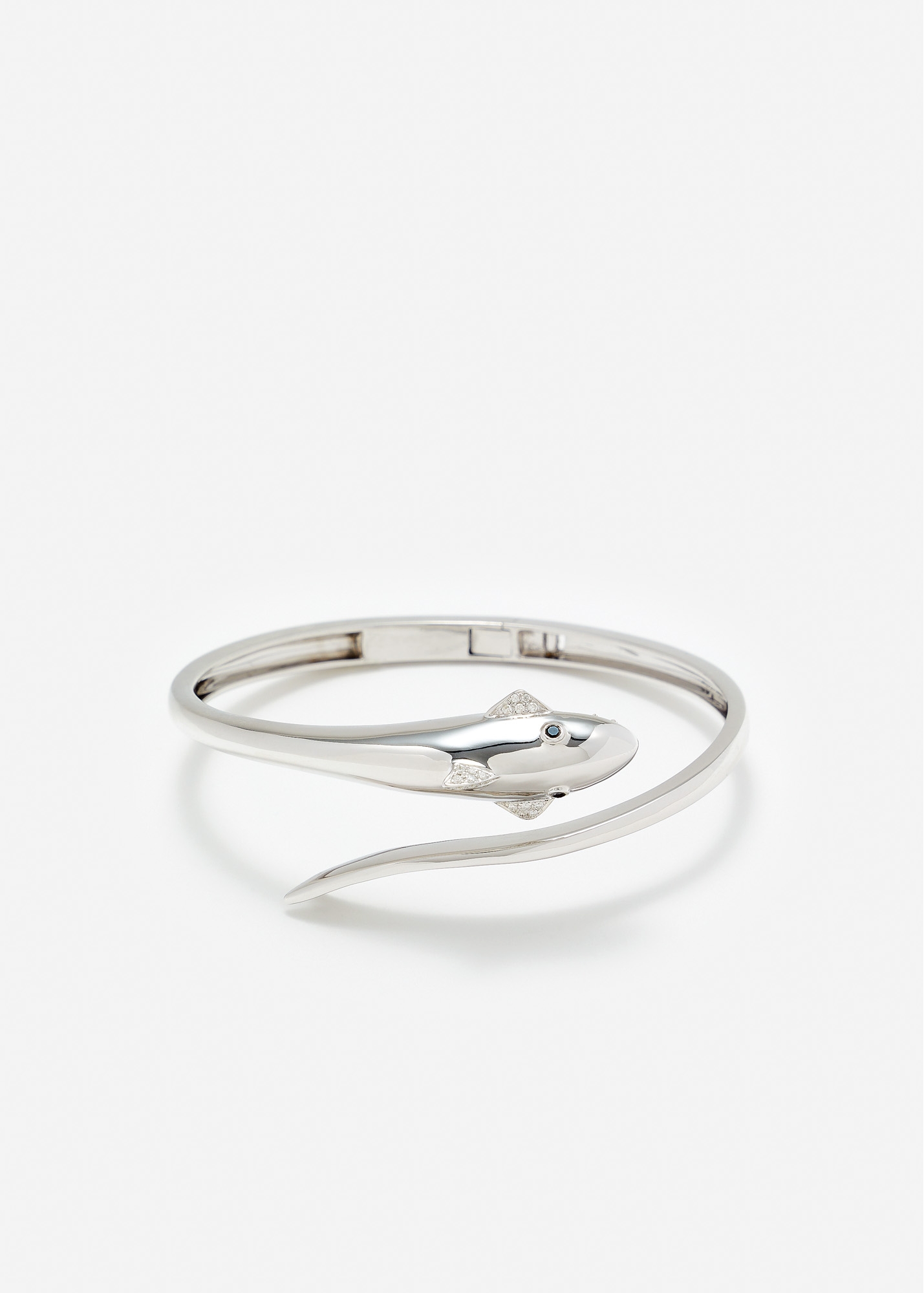 BRACELET JONC REQUIN OR BLANC