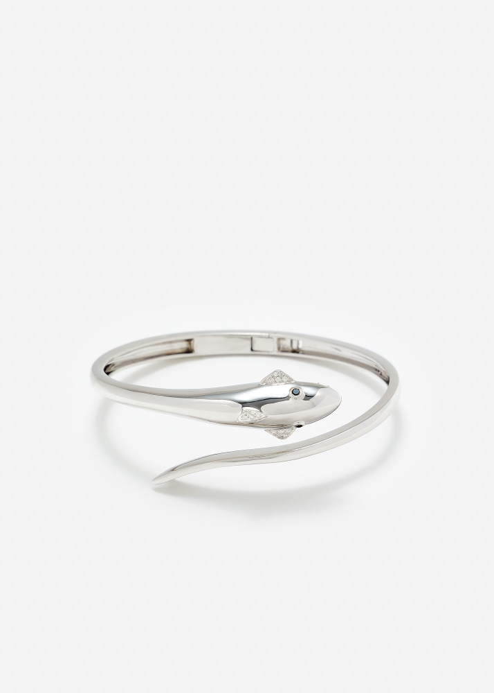 BRACELET JONC REQUIN OR BLANC